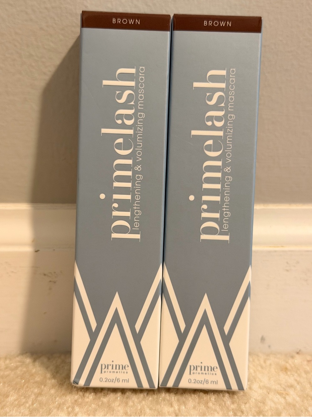 Bundle of 2 New Prime Prometics PrimeLash Lengthening Volumizing Mascara Brown